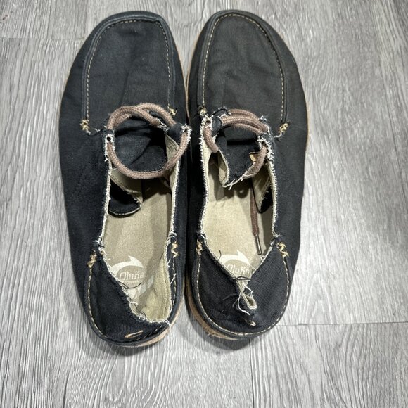 Olukai Ohana Mens Size 10.5 Shoes Black Canvas Leather Moc Toe Casual Sneakers main image 6